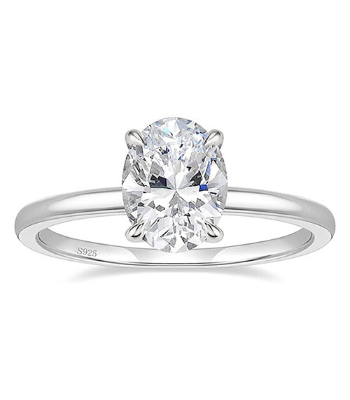 Anillo solitario oval P925-7
