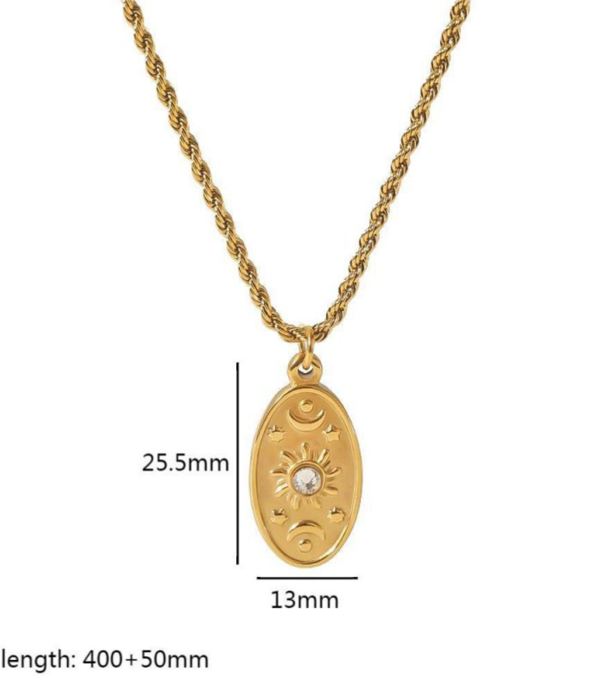 Collar diamond sun moon