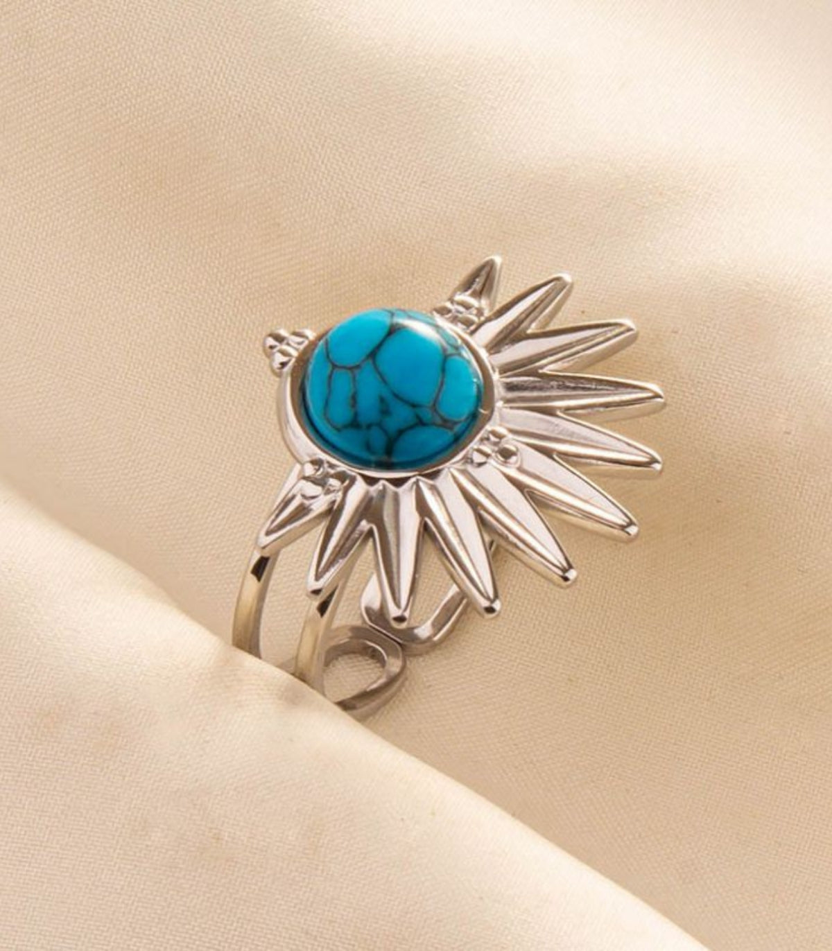 Anillo silver turquoise open